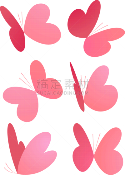 矢量,心型,蝴蝶,贺卡,热情,背景分离,浪漫,情人节卡,欢乐,情人节