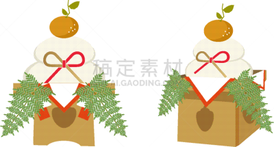 新年前夕,背景,绘画插图,日本,运气,式样,材料,高雅,年糕,给予