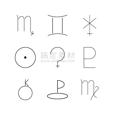 轮廓,直的,图标集,星座,计算机图标,图像,矢量,斯尔瑞兹,冥王星,室女座