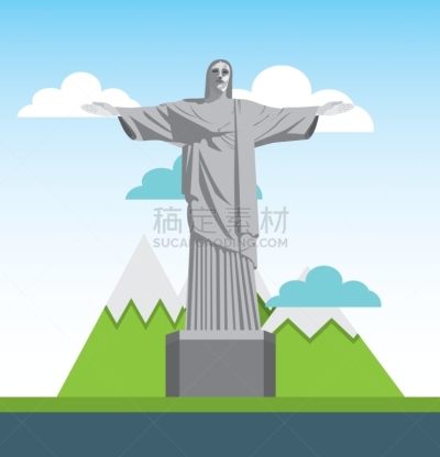 分离着色,哥卡华都山,图标,旅途,名声,里约热内卢,特拉华,矢量