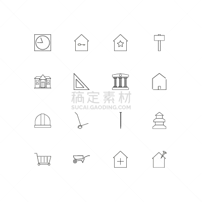 直的,建筑业,建筑体,计算机图标,独轮手推车,手摇车,三角板,图像,矢量