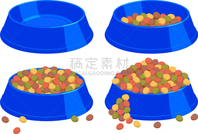 宠物,碗,卡通,分离着色,白色,晚餐,偏好,食品,布置,喂养