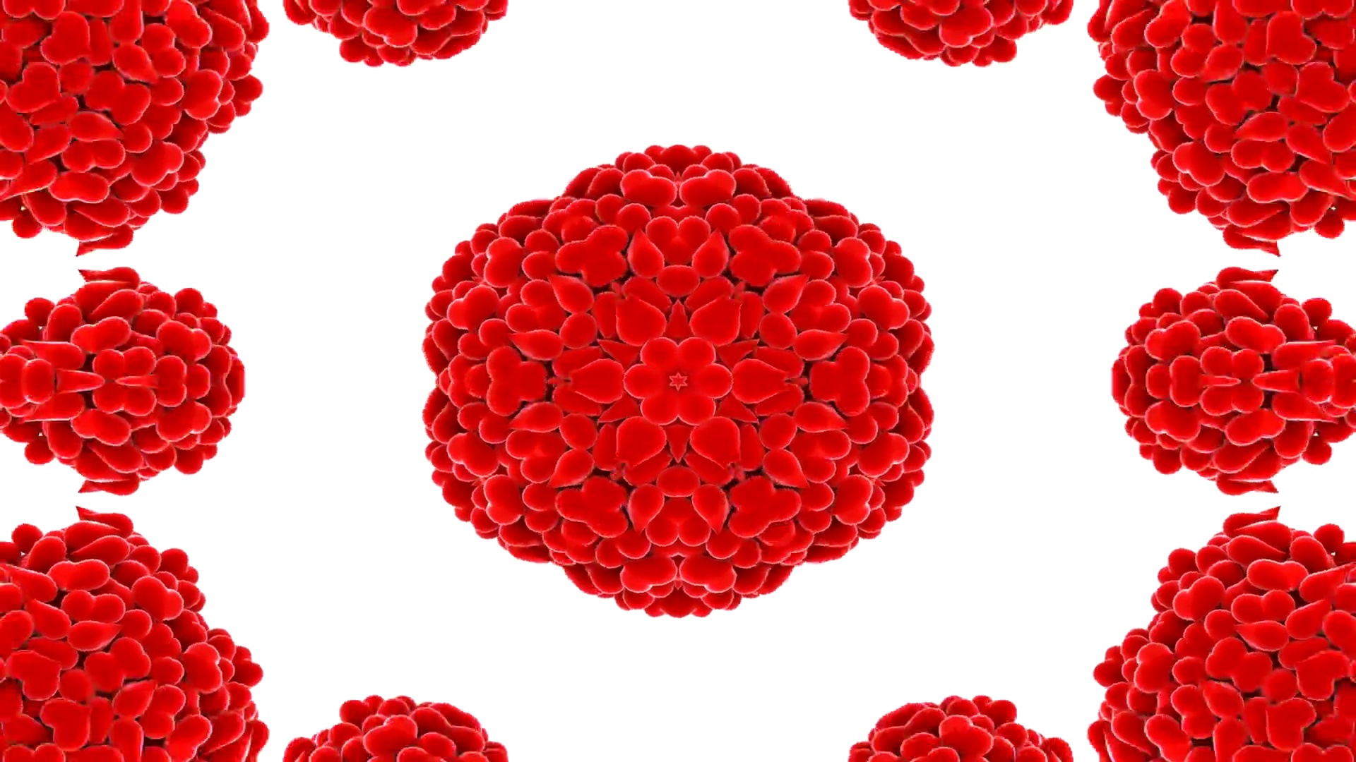 五颜六色的爱心与激情色彩概念对称图案装饰性万花筒运动几何圆和星形