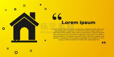 计算机图标,房屋,符号,矢量,黑色,绘画插图,分离着色,黄色背景,住房,商务