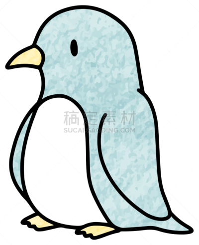 绘画插图,企鹅,旅途,铅笔,彩色铅笔,简单,动物,鸟类,导游,洪堡企鹅