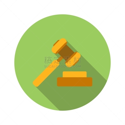 平坦的,图标,锤子,分离着色,法官