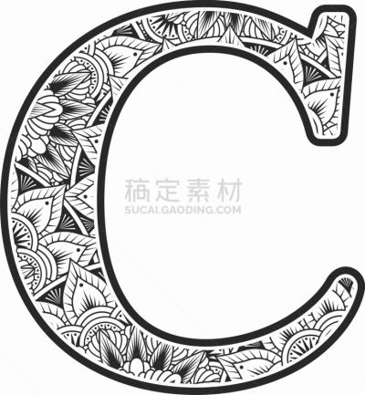 艺术,曼荼罗,高雅,英文字母c,背景分离,字母,墨西哥,大写字母,装饰物,艺术品
