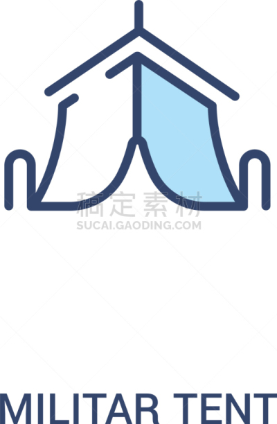 帐篷,概念,图标,线条,简单,两个物体,创造力,自动的,制造机器