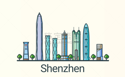 深圳,公寓,线条,建筑,轮廓,亚洲,商务,直的