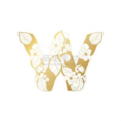 字母,洋葱花,英文字母W,黄金,字体,华丽的,摆拍,字母表次序,信函,花