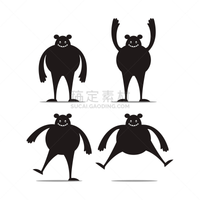怪物,可爱的,性格,数字,黑色,商务,怪异,背景分离,肖像