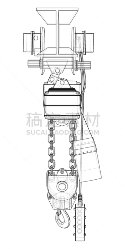 提举,轮廓,矢量,概念,制造机器,滑车,蓝图,建筑业,设备用品,草图