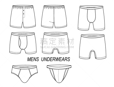内衣,绘画插图,矢量,时尚,男人,裤子,分离着色,白色,速度滑冰,衣服