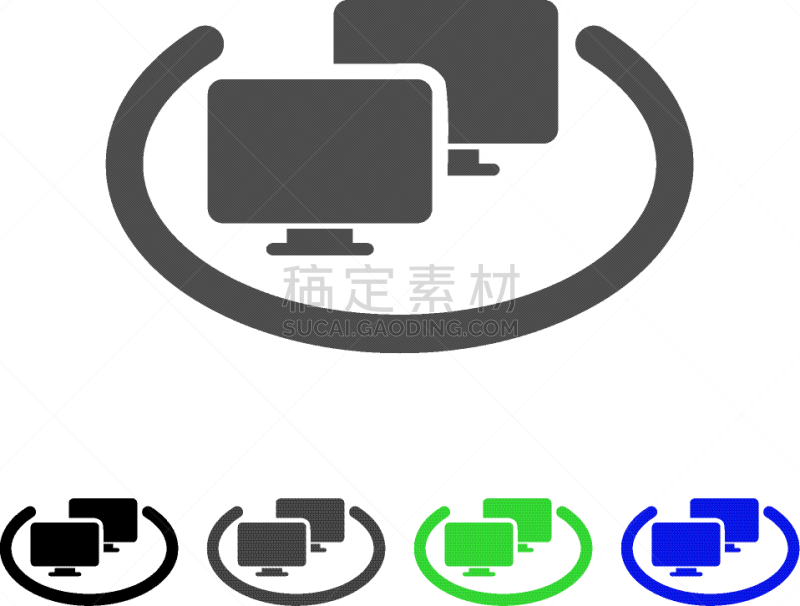 计算机,局域网,平坦的,计算机图标,设计元素,矢量,电子邮件,蜘蛛网,云,图像