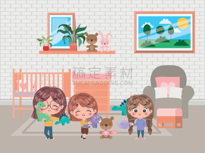 动画片,女孩,快乐,可爱的,肖像,椅子,学龄前儿童,自然美,小的,设计