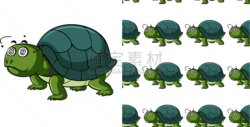 seamless background design with sick turtle