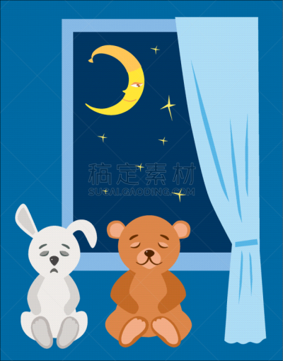 泰迪熊,华贵,兔子,星星,可爱的,夜晚,室内,图像,睡觉,坐