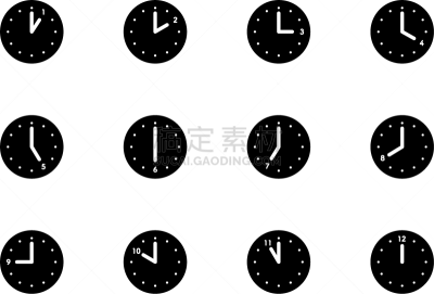 时间,计算机图标,9点整,5点整,线条,12点整,背景分离,午夜,倒计时,11点