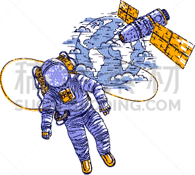 宇航员,极简构图,太空交通工具,太空船,国际空间站,太空服,科学家,直的,云,联系