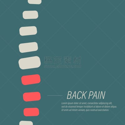 绘画插图,平坦的,矢量,腰痛,保护项圈,健康保健,腰部以下,姿态,药,按摩师
