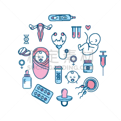 女人,卵子,婴儿,卵巢,脐带,生物学,图像,矢量,高潮