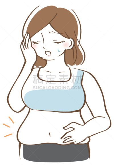 女人,大块头,肚子,厚的,代谢综合症,全身像,绘画插图,问题,日本,时尚