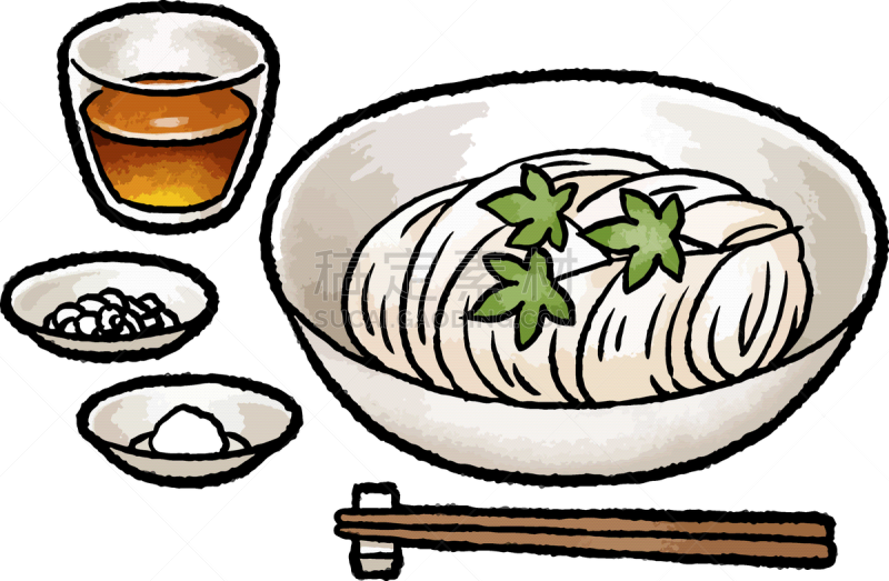 亚洲全麦面,寒冷,配方,碳水化合物,日本食品,食品,枫叶,夏天,剪贴画