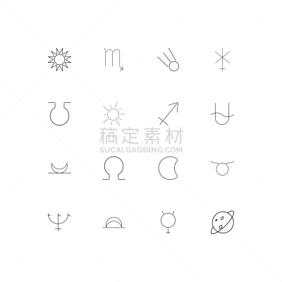 轮廓,直的,计算机图标,星座,图像,矢量,行星,标志,金牛座