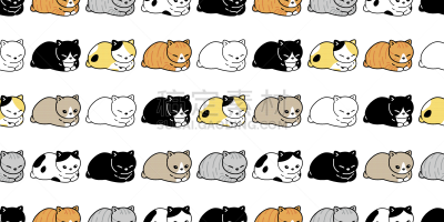 乱画,矢量,绘画插图,卡通,四方连续纹样,背景,壁纸,猫,小猫,设计