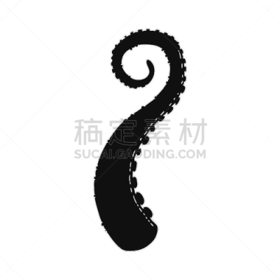 触须,卷着的,海洋,章鱼,黑色,动物肢和翼,背景分离,动物,波浪,背景