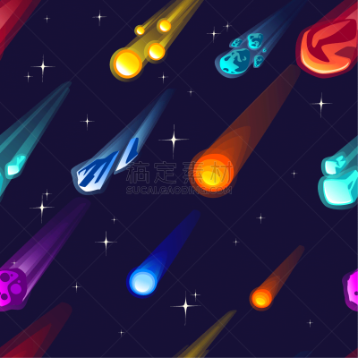 陨石,四方连续纹样,背景,绘画插图,太空,矢量,星星,彗星,形状,平坦的