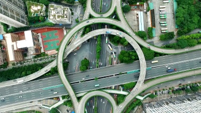 现代城市中心区道路交叉口鸟瞰