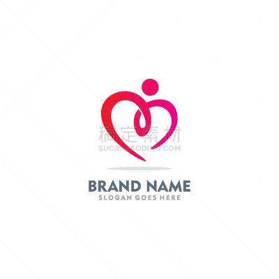 love heart valentine abstract logo