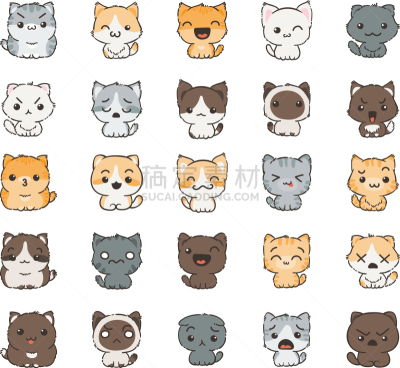可爱的,猫,狗,动画片,个性,宠物,图像,哺乳纲,收集,爱