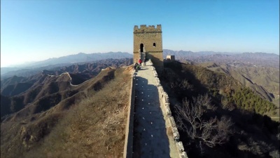 中国长城航空镜头。