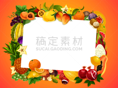 空白的,边框,菜园,热带水果,农业,荔枝,凤梨番石榴,热带气候,食品,橙色
