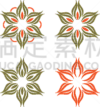 set green petals blossom flower logo template