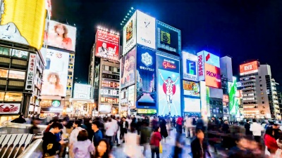 大阪日本购物区Timelapse。