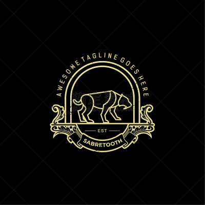 logo saber tooth vintage badge