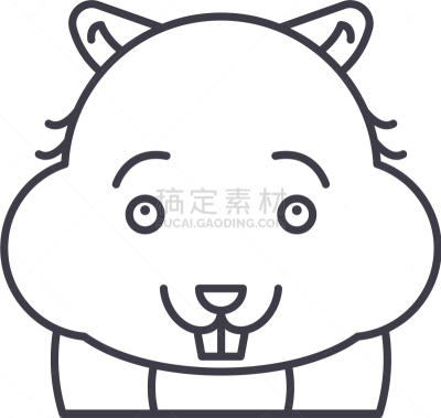 可爱的,仓鼠,概念,线图标,猫,鼠,老鼠,野生动物,食品,猜疑