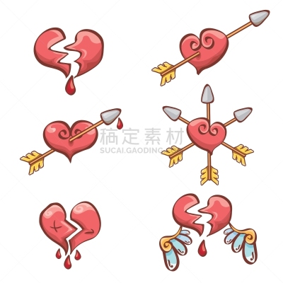 粉色,动物心脏,情人节,动画片,分离着色,可爱的,白昼,肢体缺损,布置,爱