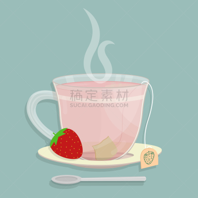 草莓,小包,茶,饮料,蔬菜,热,清新,杯,食品,熟的