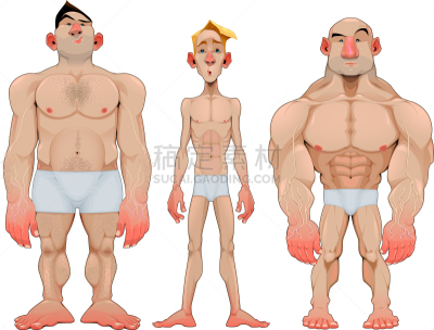 三个人,男性,分离着色,男孩,矢量,男人,肖像,打字,收集