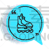 矢量,计算机图标,对话气泡框,符号,绘画插图,蓝色,黑色,分离着色,线条,旱冰