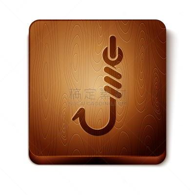 分离着色,鱼钩,褐色,图标,白色,商务,运动,钢铁,细毛纤维,设备用品