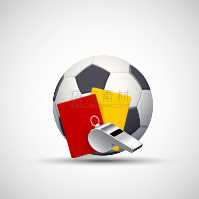 红牌,足球,口哨,Named Referee,黄色,黄牌,分离着色,白色,经理