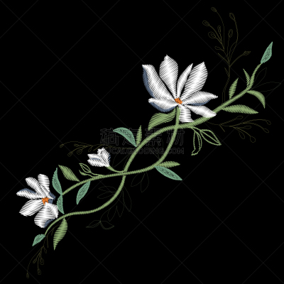 玉兰类,刺绣,华丽的,传统,纺织品,浪漫,装饰物,植物,复古,花