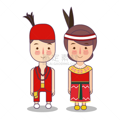 国内著名景点,传统,迪雅克人,中加里曼丹,分离着色,衣服,男孩,可爱的,红色,收集