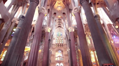 Sagrada Familia内政部，巴塞罗那，西班牙