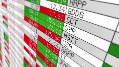 股票行情报价器。可循环。白色。缩小。